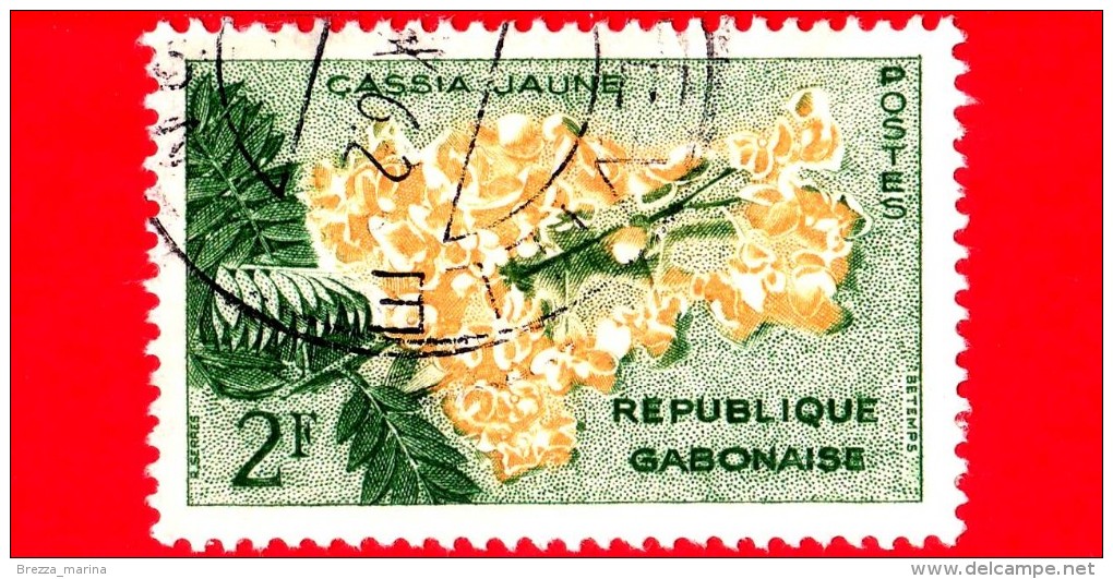 GABON - Usato - 1961 - Fiori - Piante - Flora - Cassia Jaune - 2 - Gabon (1960-...)