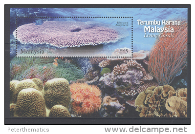 MALAYSIA ,2013 ,MNH, CORALS, 4v+S/SHEET - Marine Life