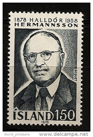 Islande Island 1978 N° 491 ** Halldor Hermannsson, Gardien De La Civilisation, Langage, Littérature, Ecrivain, Pêche - Ungebraucht