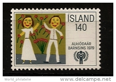 Islande Island 1979 N° 496 ** Enfant, Dessin D'enfant, Huld Reykdal, Logo, ONU, Fleur, Couronne, Reine, Roi - Unused Stamps