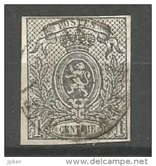 (R008) Belgique N° 22 Petit Lion Non Dentelé Obl. Légère - 1866-1867 Coat Of Arms