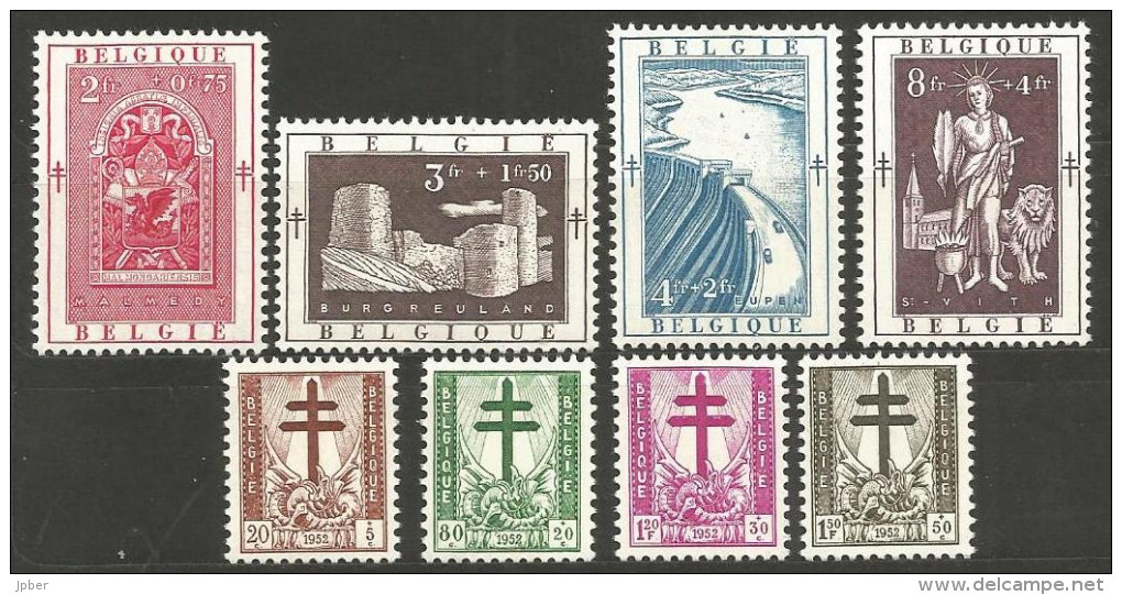 (R012) Belgique N° 900 à 907 ** Malmedy - Burg Reuland - Eupen - St Vith - Unused Stamps