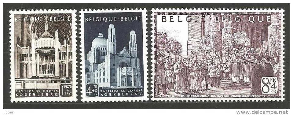 (R013) Belgique N° 876 à 878 ** - Cardinal Van Roey - Basilique De Koekelberg - Ongebruikt