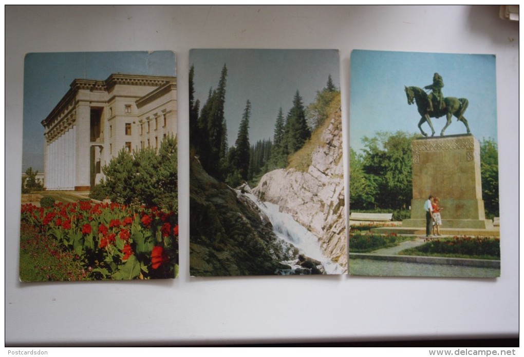 KAZAKHSTAN. ALMATY Capital.  7 Postcards Lot - Old Pc 1960s - Kazakistan