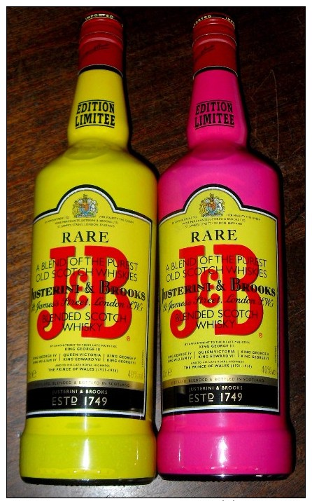 BOUTEILLE  De  WHISKY  J&B  Edition Limitée Jaune Et Rose - Whisky