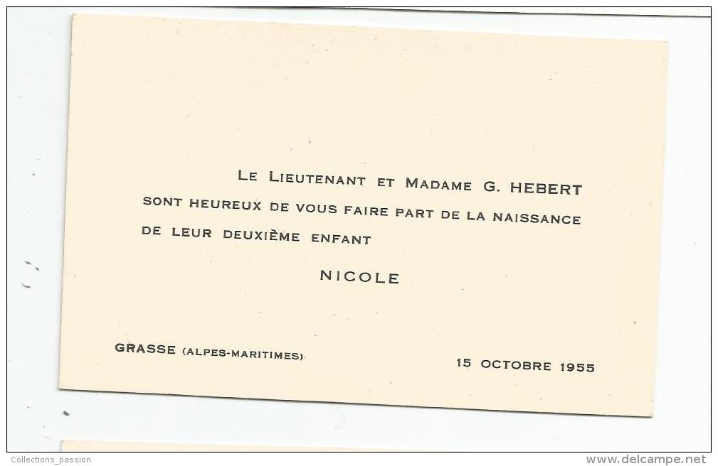 Faire Part De Naissance , GRASSE , Alpes Maritimes , 1955 - Geboorte & Doop