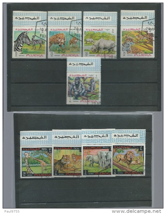 FUJEIRA  1969 Y.T. 84 + POSTE AERIENNE 23 0/USED ANIMAUX SAUVAGES - Autres - Asie