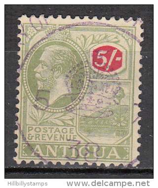 Antigua   Scott No.  63   Used    Year  1921    Very Nice 70% Circular  Violet Cancel - 1858-1960 Colonie Britannique