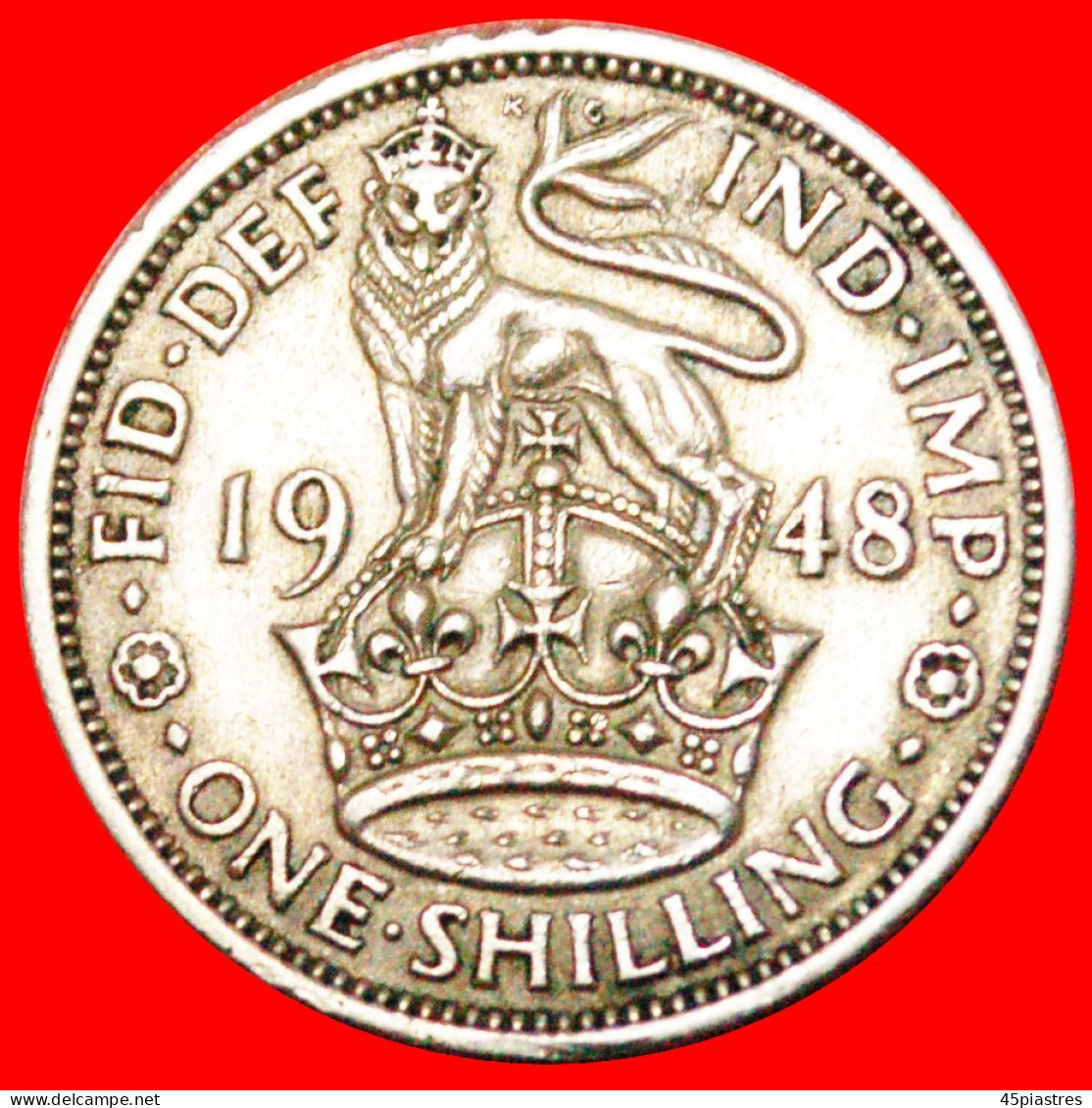 * ENGLISH CREST (1947-1948): GREAT BRITAIN  1 SHILLING 1948! GEORGE VI (1937-1952)! LOW START  NO RESERVE! - I. 1 Shilling