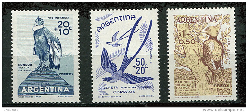 M003	Argentine **  N° 613 à 615 - PA65/66 Oiseaux Divers - Ongebruikt