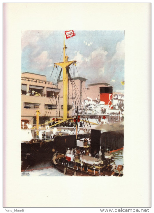 1951 - Illustration D´Albert Brenet - Nantes - Compagnie Générale Transatlantique - FRANCO DE PORT - Prints & Engravings