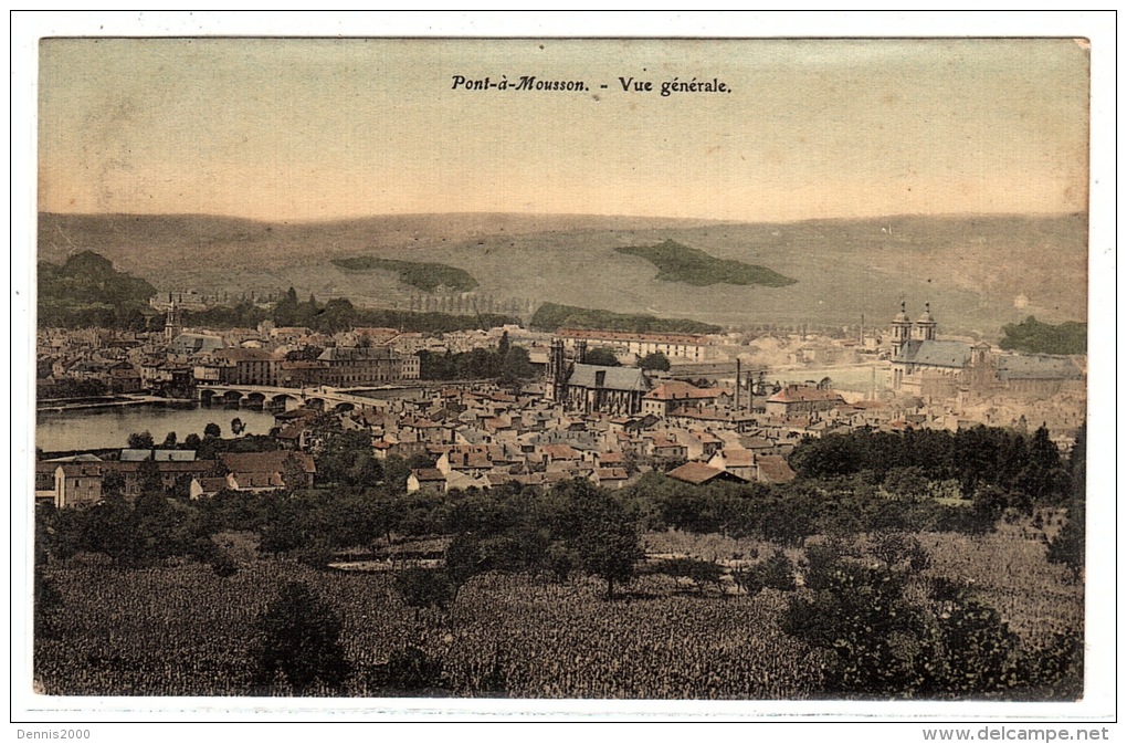 PONT A MOUSSON (54) - Vue Générale - Carte Colorisée - Pont A Mousson