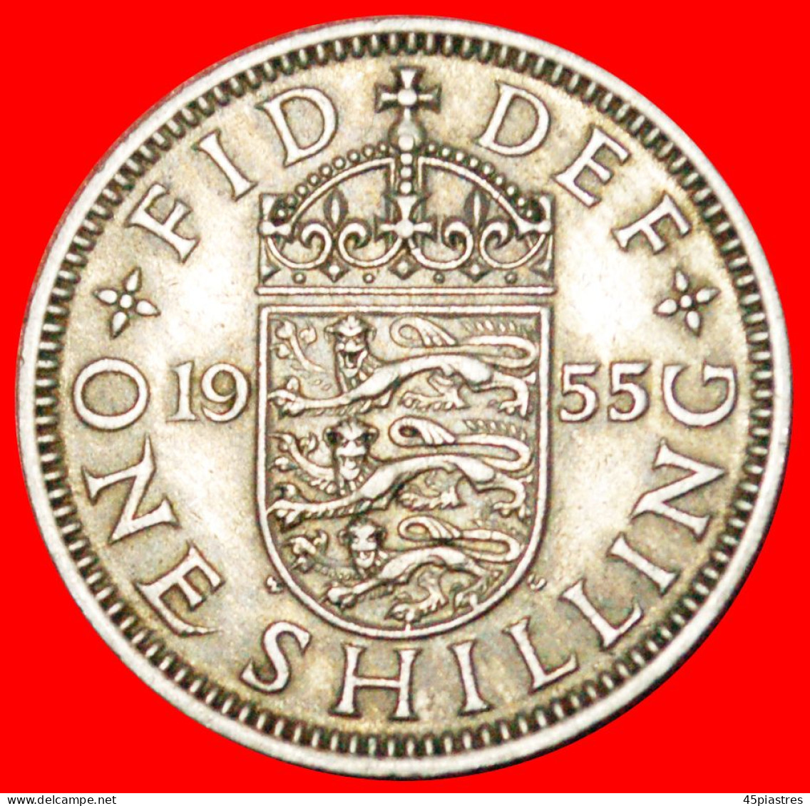 * ENGLISH CREST (1954-1970): GREAT BRITAIN  1 SHILLING 1955! ELIZABETH II (1953-2022) LOW START NO RESERVE! - I. 1 Shilling