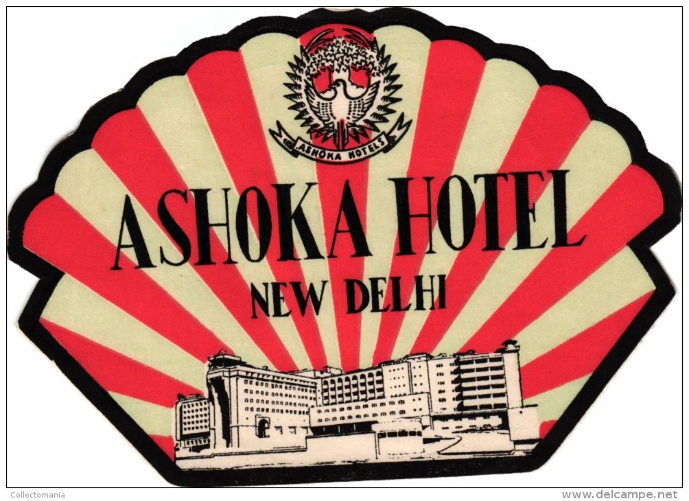 12 HOTEL Label collection ASIA  - Very Good  to excellent condition - HONG KONG THAILAND  Bangkok  INDIA New Delhi