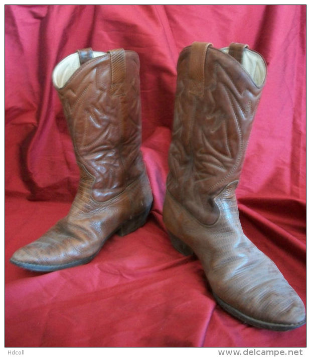 PAIRE DE BOTTES « SANTIAGS  COWBOY » ANCIENS - Uniformen