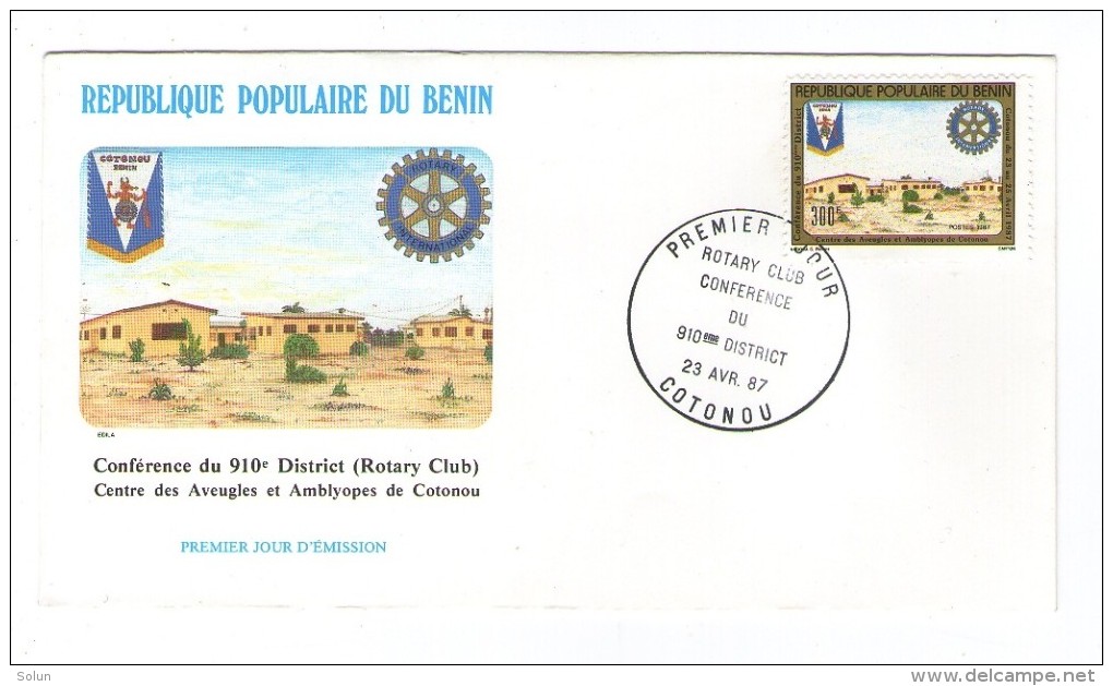 BENIN DAHOMEY CONFERENCE DU 910 DISTRICT ROTARY CLUB 1987  FDC PREMIER JOUR - Benin – Dahomey (1960-...)