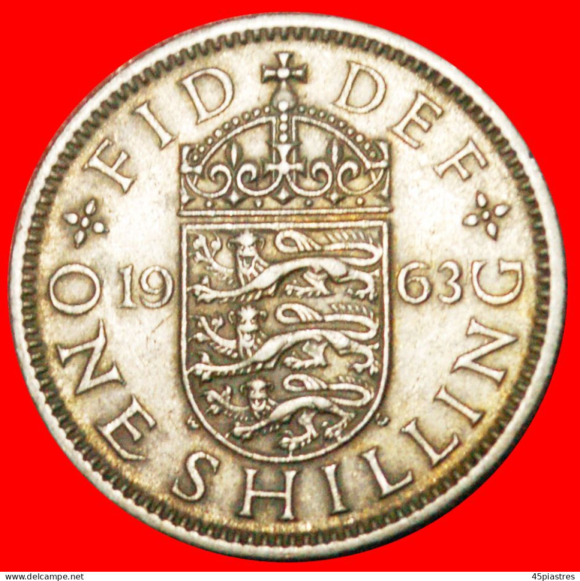 * ENGLISH CREST (1954-1970): GREAT BRITAIN  1 SHILLING 1963! ELIZABETH II (1953-2022) LOW START NO RESERVE! - I. 1 Shilling