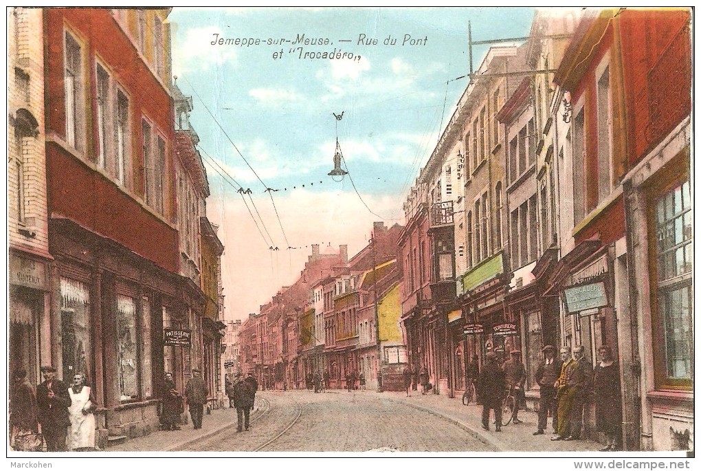 Jemeppe-sur-Meuse (4101): Rue Du Pont Et Trocadéro Location De Romans à 10 Centimes. Animation, Commerces. CPA Colorisée - Seraing