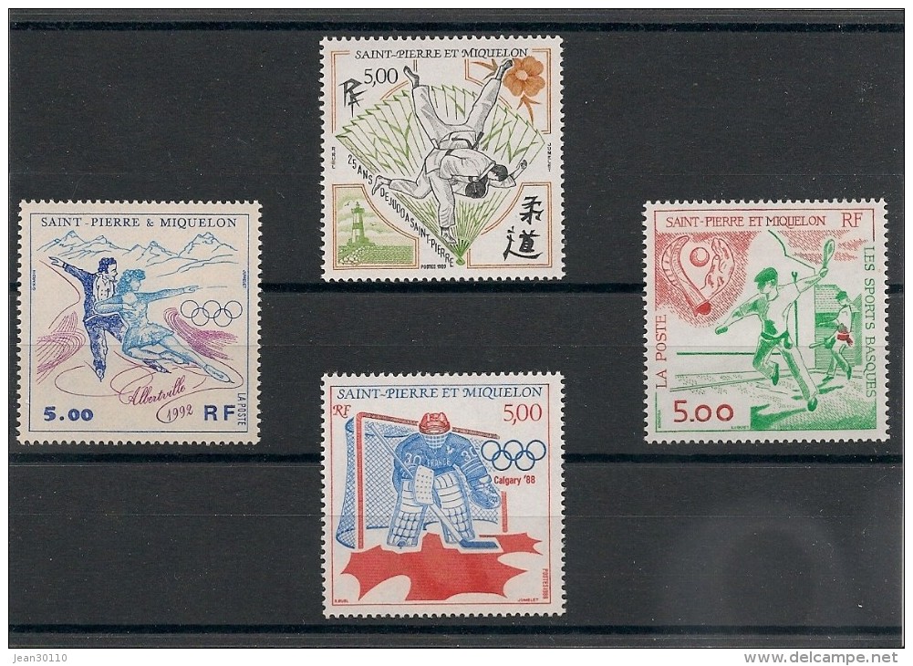 Saint Pierre Et Miquelon Années 1988-89-91-92 Sports N°Y/T 487-498-547-559** - Collections, Lots & Series