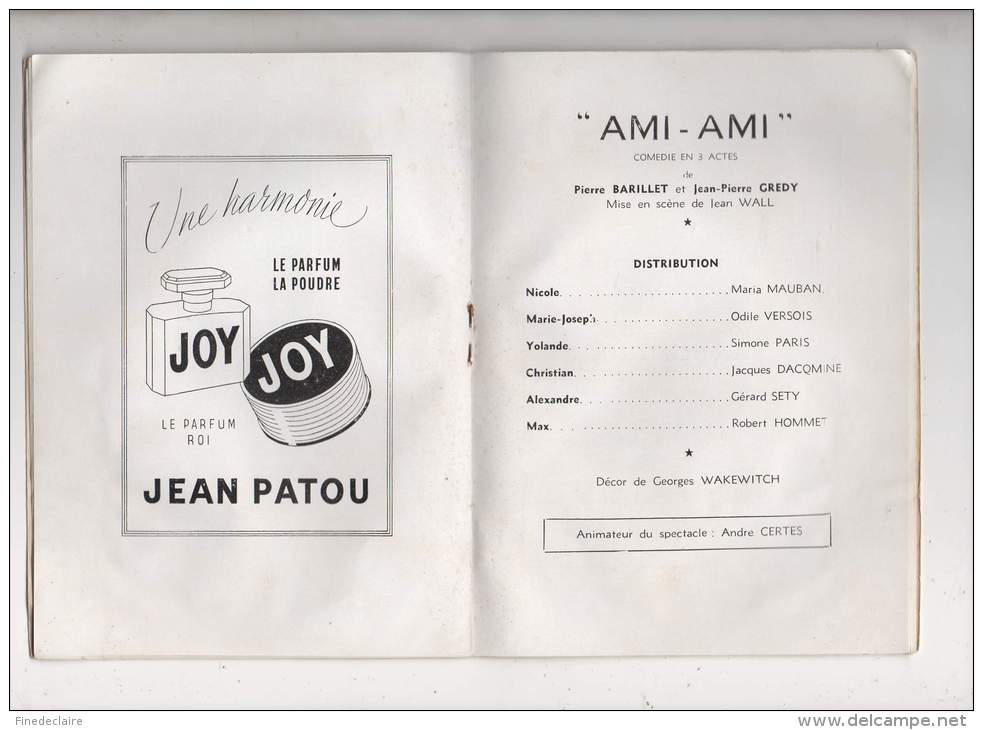 Programme - Théâtre Daunou - Ami - Ami, Pierre Barillet Et Jean Pierre Gredy - 12 Pages - Programmi