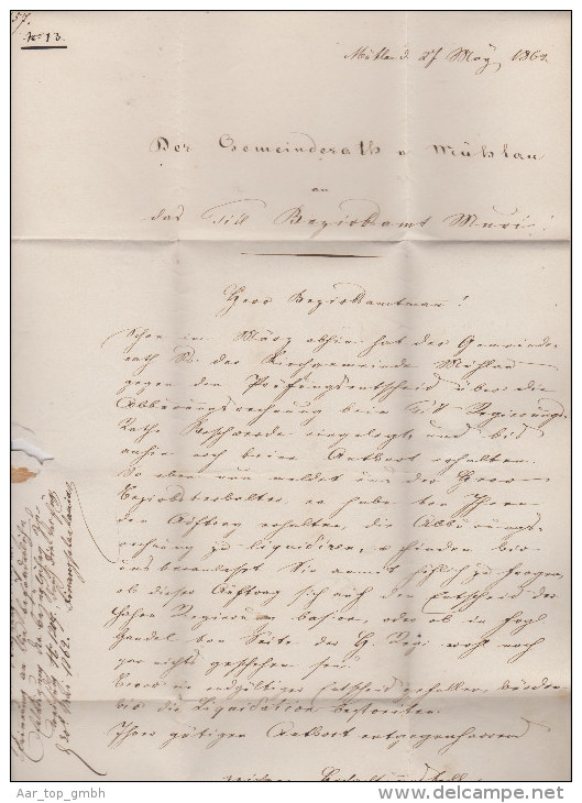 Heimat AG MÜHLAU 1862-05-27 Amtlich Brief Nach Muri - ...-1845 Prephilately