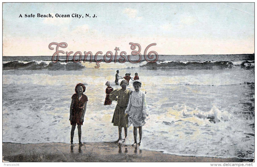 A Safe Beach, Océan City, New Jersey - 2 SCANS - Autres & Non Classés