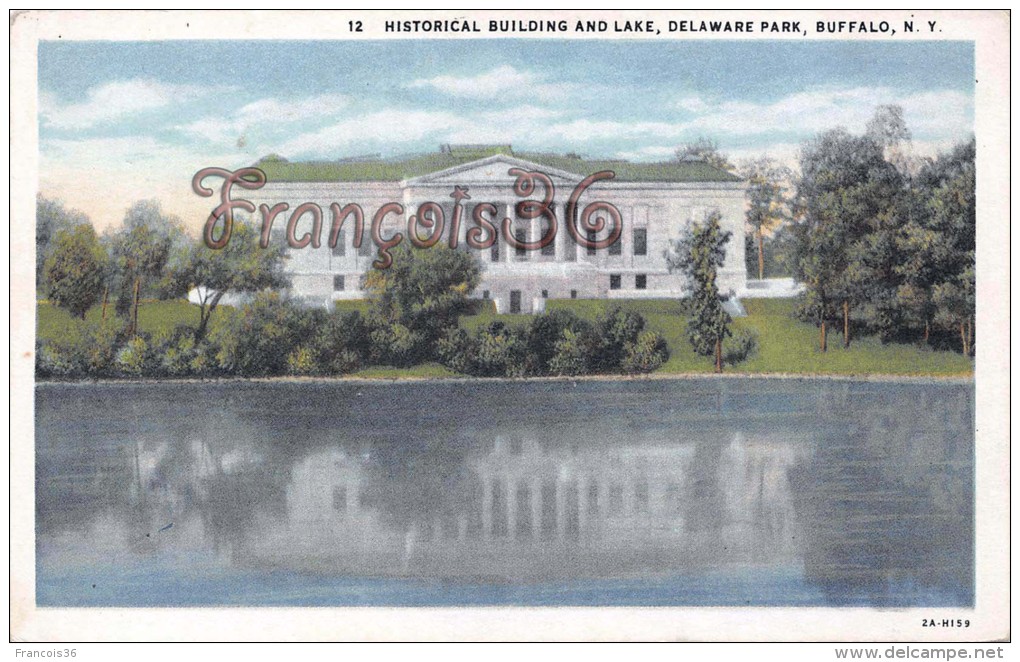 Historical Building And Lake - Delaware Park - Buffalo - New York - 2 SCANS - Buffalo