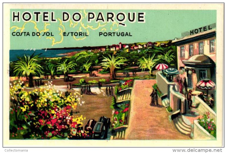 12 HOTEL Labels PORTUGAL Estoril Vouzela FUNDAO Vidago FATIMA Tomar PORTO SETUBAL - Hotel Labels