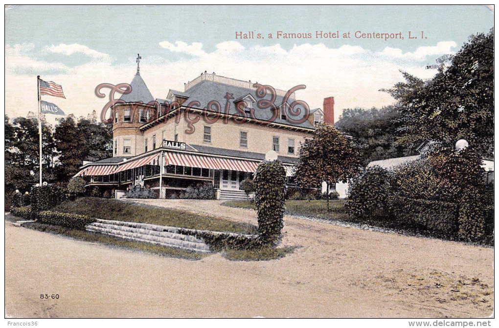 Hall S A Famous Hotel At Centerport - 2 SCANS - Autres & Non Classés