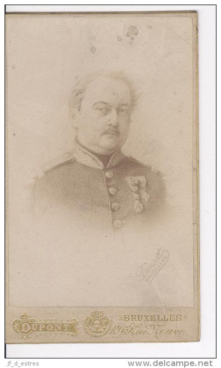 Photo Du Général Major Alexandre Weissenbruch. Reproduction Fin 19ème D'un Tableau Vers 1850. Dupont Bruxelles - Personnes Identifiées