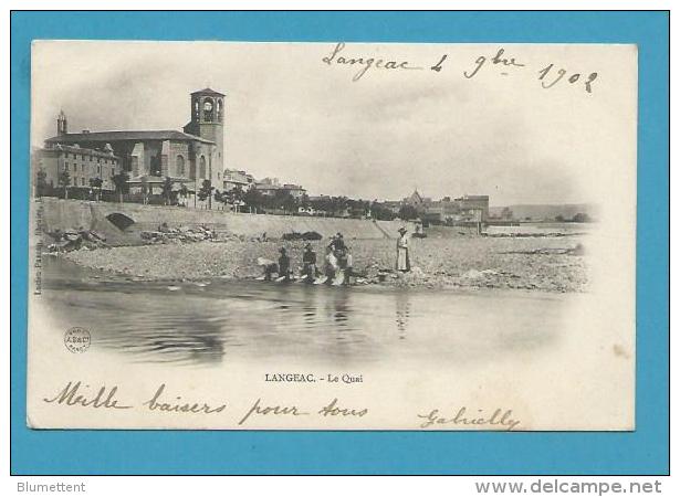 CPA Laveuses Lavandières Blanchisseuses Le Quai LANGEAC 43 - Langeac