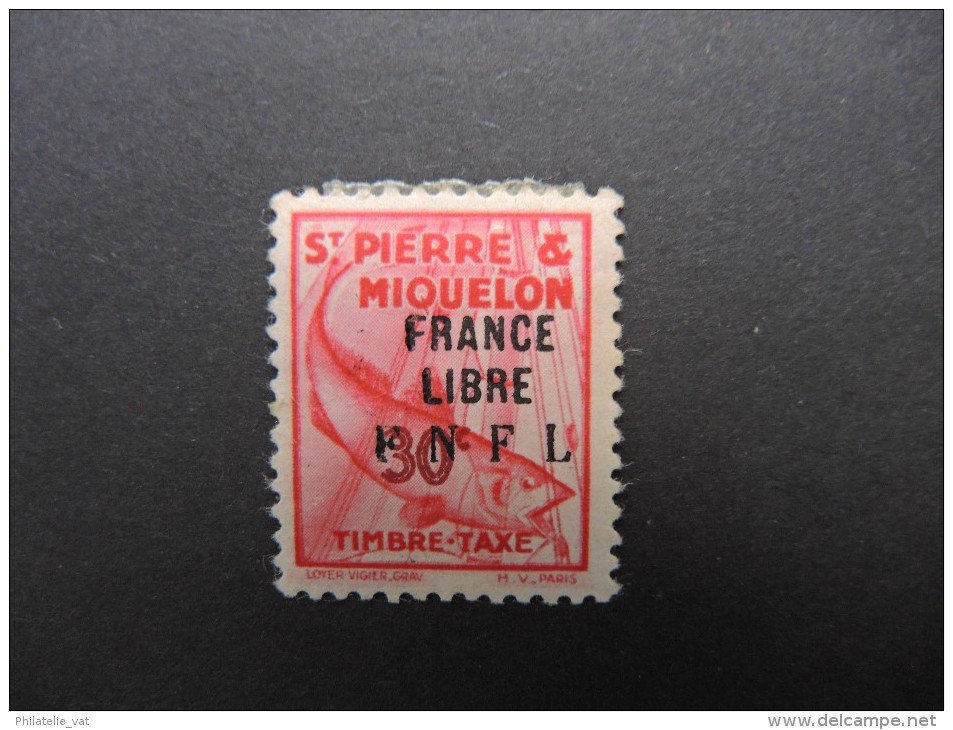 ST PIERRE ET MIQUELON - Taxe - France Libre N° Yvert 61 Neuf Avec Trace - Rare - Lot P11017 - Strafport