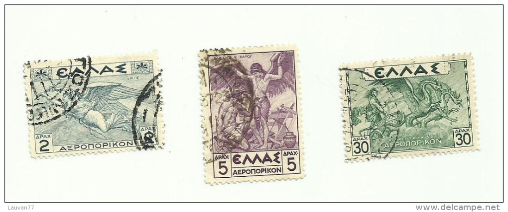 Grèce Poste Aérienne N°23, 24, 28 Cote 6.75 Euros - Usati