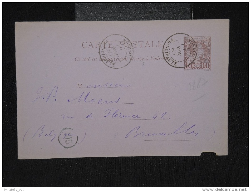 MONACO - Entier Postal Pour Bruxelles En 1887 - A Voir - Lot P11027 - Postal Stationery