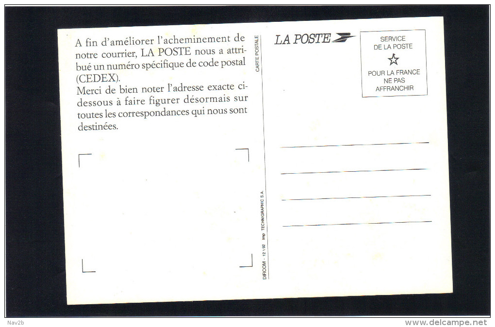 France , Pseudo Entier TSC Pour La Poste . Cedex . Neuve . - Pseudo-entiers Officiels