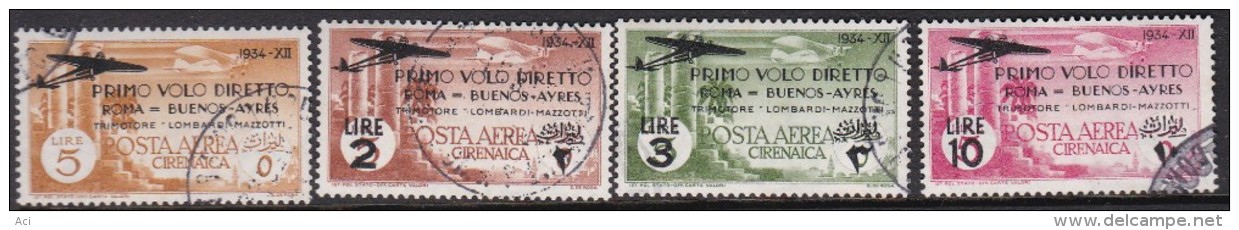 Italy-Colonies And Territories-Tripolitania 1934 Primo Volo Roma-Buenos Aires Usati - Tripolitania