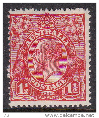 Australia 1914-36 King George V Variety Inverted Watermark, Three Half Penny Red 87w Mint - Ungebraucht