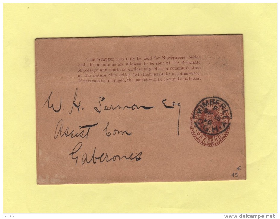 Kimberlly - CGH - 1896 - Entier Postal - Kap Der Guten Hoffnung (1853-1904)