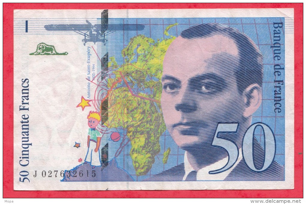 50 Francs "St Exupéry" 1994 N. J  027632615 Dans L ´état - 50 F 1992-1999 ''St Exupéry''