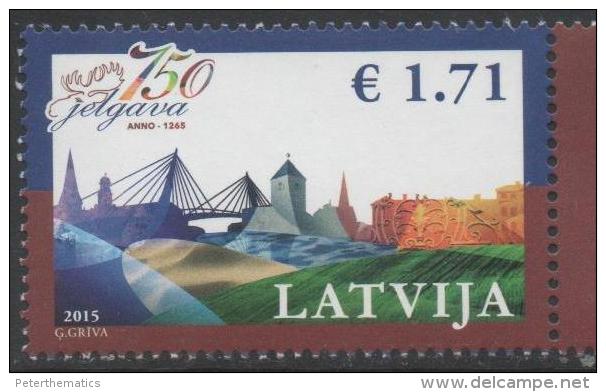 LATVIA ,2015, MNH, 150TH ANNIVERSARY OF JELGAVA CITY, BRIDGES,1v - Bridges