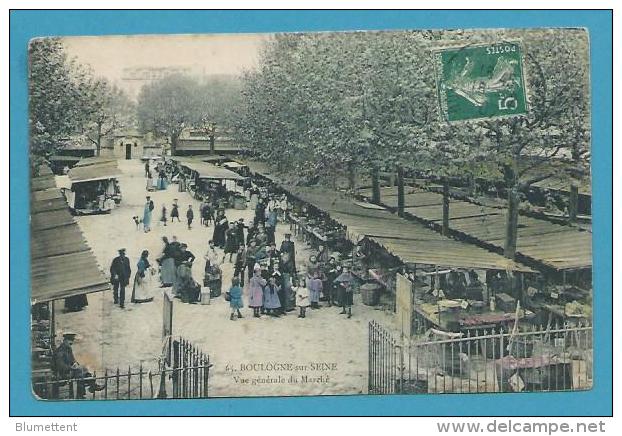 CPA 65 - Métier Marchands Ambulants Vue Générale Du Marché BOULOGNE SUR SEINE 92 - Boulogne Billancourt