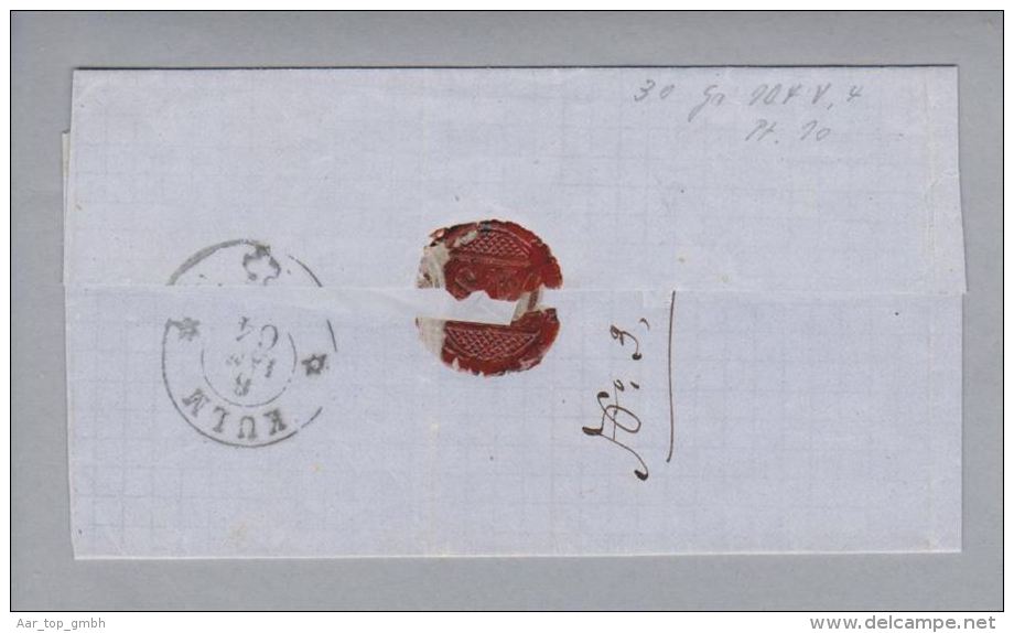 Heimat AG Reinach 1864-01-08 Fingerhut-stempel Brief Nach Kulm Mit 5Rp. Sitzender H. - Briefe U. Dokumente