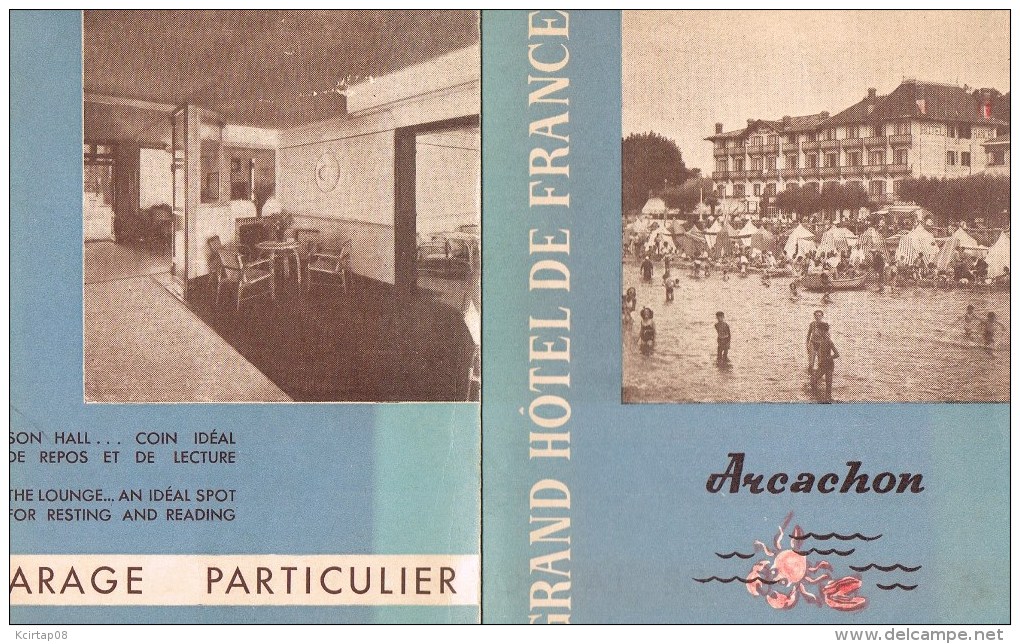 Garnd Hôtel De France - ARCACHON . Feuillet En 4 Volets . - Arcachon