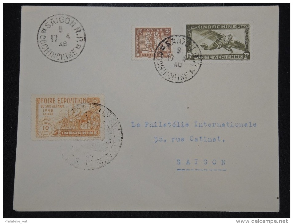 FRANCE - INDOCHINE - Enveloppe De La Foire De Saigon En 1948 - Aff. Plaisant - A Voir - Lot P11058 - Autres & Non Classés