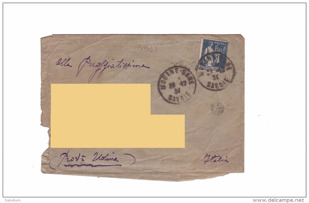 1934 - MODANE GARE - FRANCE  FRANCIA  - Storia Postale - Storia Postale
