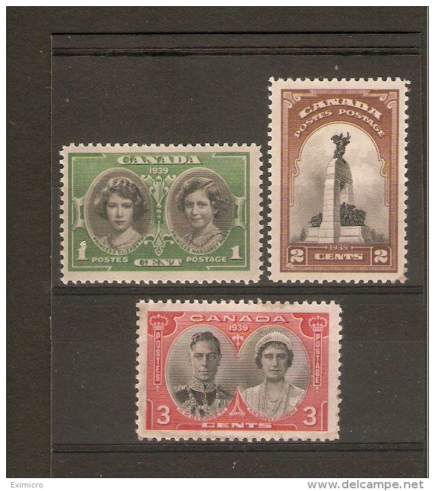 CANADA 1939 ROYAL VISIT SET SG 372/374 UNMOUNTED MINT/MOUNTED MINT Cat £6.75 - Unused Stamps