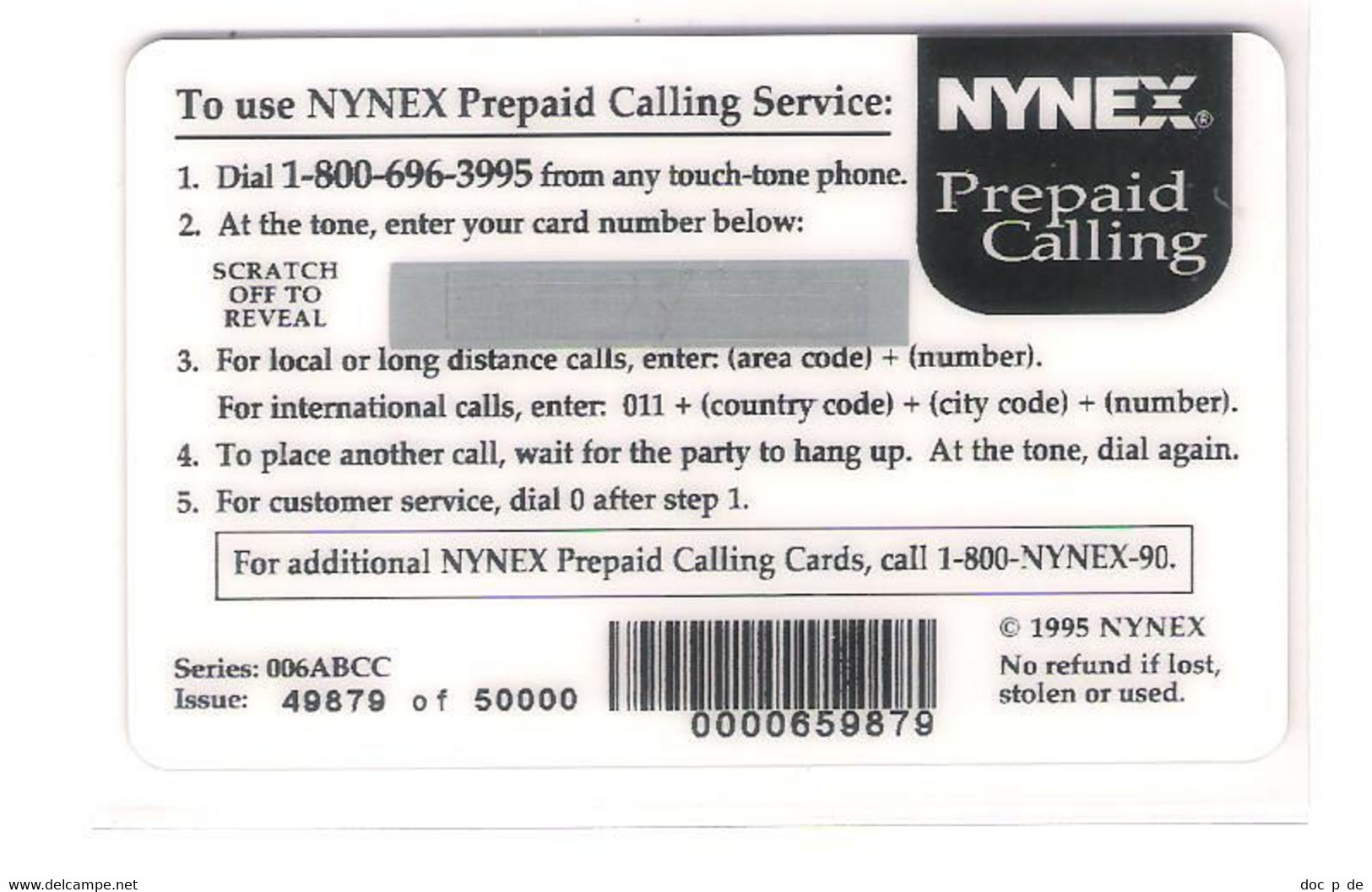 USA - Nynex - Prepaid Calling Card - Coin - Münze - Mint - Nynex