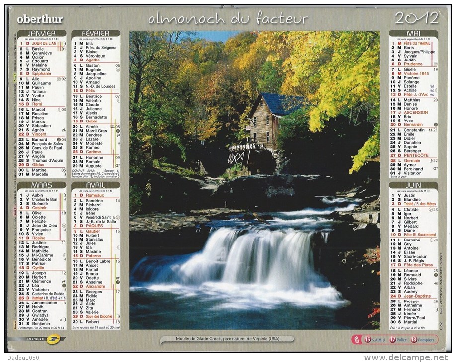 Calendrier Des Postes 2012 Département 69 - Grand Format : 2001-...