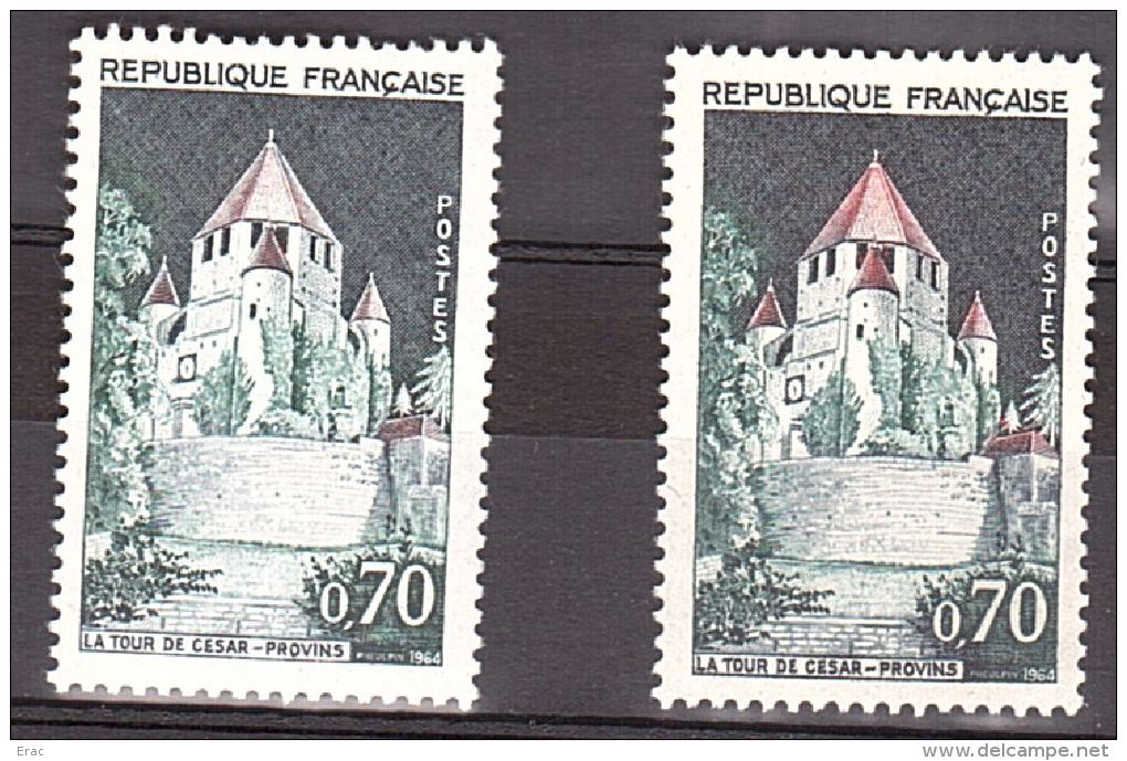 France - 1963 - Variété :  "lanternes Aux Fenêtres", "arbre En Feu" Sur N° 1392A - Neufs ** - Tour De César - Neufs