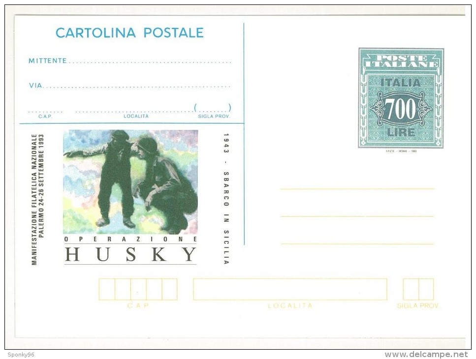 CARTOLINA POSTALE - NUOVA - OPERAZIONE HUSKY - 1943 - SBARCO IN SICILIA - - FDC